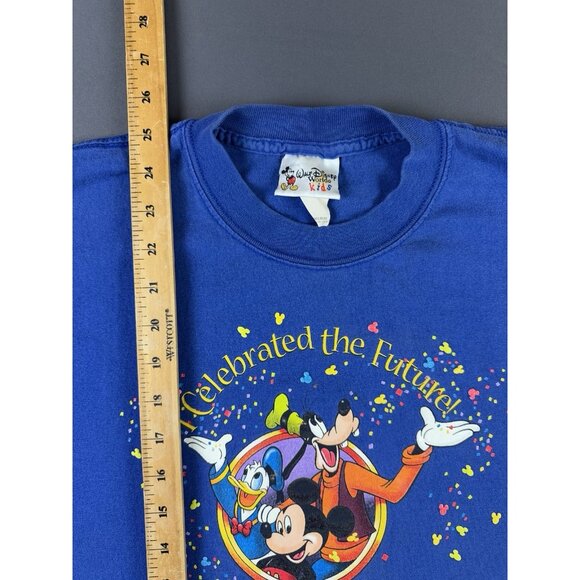 Vintage 90s Walt Disney Kids Mickey Mouse Goofy Donald Duck Youth XL Art Shirt T - Picture 6 of 6